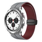 For Samsung  Galaxy Watch 4 Classic 42mm Two Color Magnetic Folding Buckle Silicone Watch Band(Grey+Wine Red) - 1