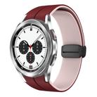 For Samsung  Galaxy Watch 4 Classic 42mm Two Color Magnetic Folding Buckle Silicone Watch Band(Wine Red+Pink) - 1