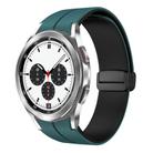 For Samsung  Galaxy Watch 4 Classic 42mm Two Color Magnetic Folding Buckle Silicone Watch Band(Green+Black) - 1