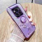 For Honor Magic6 Gradient Glitter Immortal Flower Ring All-inclusive Phone Case(Purple) - 1