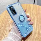 For Honor V30 Pro Gradient Glitter Immortal Flower Ring All-inclusive Phone Case(Blue) - 1