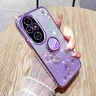 For Honor 200 Gradient Glitter Immortal Flower Ring All-inclusive Phone Case(Purple) - 1