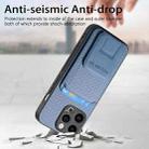 For iPhone 6 / 6s Carbon Fiber Card Bag Fold Stand Phone Case(Blue) - 3