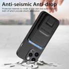 For iPhone 7 / 8 / SE 2022 Carbon Fiber Card Bag Fold Stand Phone Case(Black) - 3
