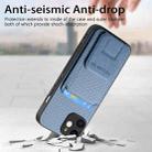 For iPhone 11 Carbon Fiber Card Bag Fold Stand Phone Case(Blue) - 3