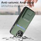 For iPhone 11 Pro Carbon Fiber Card Bag Fold Stand Phone Case(Green) - 3