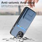 For iPhone 11 Pro Max Carbon Fiber Card Bag Fold Stand Phone Case(Blue) - 3
