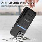 For iPhone 15 Plus Carbon Fiber Card Bag Fold Stand Phone Case(Black) - 3