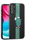 For Motorola Moto G60S Magnetic Litchi Leather Back Phone Case with Holder(Green) - 1