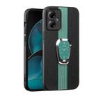 For Motorola Moto G54 Magnetic Litchi Leather Back Phone Case with Holder(Green) - 1