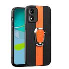 For Motorola Moto E13 Magnetic Litchi Leather Back Phone Case with Holder(Orange) - 1