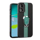 For Motorola Moto E13 Magnetic Litchi Leather Back Phone Case with Holder(Green) - 1