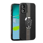 For Motorola Moto E13 Magnetic Litchi Leather Back Phone Case with Holder(Black) - 1