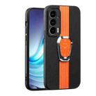 For Motorola Edge 20 Magnetic Litchi Leather Back Phone Case with Holder(Orange) - 1