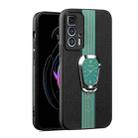 For Motorola Edge 20 Pro Magnetic Litchi Leather Back Phone Case with Holder(Green) - 1