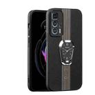 For Motorola Edge 20 Pro Magnetic Litchi Leather Back Phone Case with Holder(Black) - 1