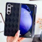 For Samsung Galaxy Z Fold5 5G Diamond Pattern Plating Shockproof Phone Case with Pen(Black) - 1