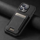 For iPhone 13 Pro Max Suteni H03 Litchi Leather Card Bag Stand Back Phone Case(Black) - 2