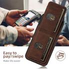 For iPhone 16 Suteni H03 Litchi Leather Card Bag Stand Back Phone Case(Brown) - 3