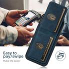 For iPhone 16 Suteni H03 Litchi Leather Card Bag Stand Back Phone Case(Blue) - 3