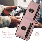 For iPhone 16 Suteni H03 Litchi Leather Card Bag Stand Back Phone Case(Pink) - 3