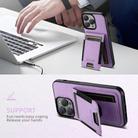 For iPhone 16 Suteni H03 Litchi Leather Card Bag Stand Back Phone Case(Purple) - 2