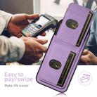 For iPhone 16 Suteni H03 Litchi Leather Card Bag Stand Back Phone Case(Purple) - 3