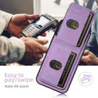 For iPhone 16 Pro Max Suteni H03 Litchi Leather Card Bag Stand Back Phone Case(Purple) - 3