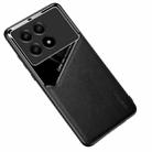 For Xiaomi Redmi K70 All-inclusive Leather Organic Glass Phone Case with Metal Iron Sheet(Black) - 1