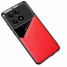 For Xiaomi Redmi K70 All-inclusive Leather Organic Glass Phone Case with Metal Iron Sheet(Red) - 1