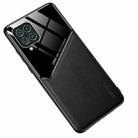 For Samsung Galaxy F62 All-inclusive Leather Organic Glass Phone Case with Metal Iron Sheet(Black) - 1
