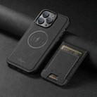 For iPhone 15 Pro Max Suteni H17 Litchi Texture Leather MagSafe Detachable Wallet Phone Case(Black) - 2