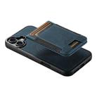 For iPhone 16 Suteni H17 Litchi Texture Leather MagSafe Detachable Wallet Phone Case(Blue) - 3