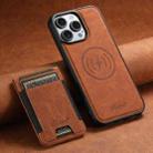 For iPhone 16 Pro Suteni H17 Litchi Texture Leather MagSafe Detachable Wallet Phone Case(Khaki) - 2