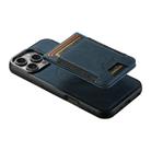 For iPhone 16 Pro Max Suteni H17 Litchi Texture Leather MagSafe Detachable Wallet Phone Case(Blue) - 3