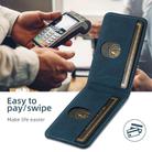 For iPhone 16e Suteni H17 Litchi Texture Leather MagSafe Detachable Wallet Phone Case(Blue) - 2