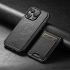 For iPhone 15 Pro Max Suteni H17 Oil Eax Leather MagSafe Detachable Wallet Phone Case(Black) - 2