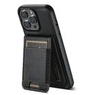 For iPhone 12 Pro Suteni H17 Oil Eax Leather MagSafe Detachable Wallet Phone Case(Black) - 3