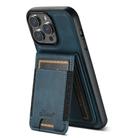 For iPhone 12 Pro Suteni H17 Oil Eax Leather MagSafe Detachable Wallet Phone Case(Blue) - 3