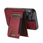 For iPhone 15 Pro Suteni H17 Oil Eax Leather MagSafe Detachable Wallet Phone Case(Red) - 3