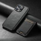 For iPhone 16 Pro Max Suteni H17 Oil Eax Leather MagSafe Detachable Wallet Phone Case(Black) - 2