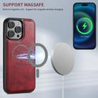 For iPhone 16 Pro Max Suteni H17 Oil Eax Leather MagSafe Detachable Wallet Phone Case(Red) - 3