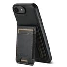 For iPhone 16e Suteni H17 Oil Eax Leather MagSafe Detachable Wallet Phone Case(Black) - 1