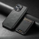 For iPhone 16e Suteni H17 Oil Eax Leather MagSafe Detachable Wallet Phone Case(Black) - 2