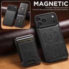 For iPhone 17 Pro Max Suteni H17 Oil Eax Leather MagSafe Detachable Wallet Phone Case(Black) - 2