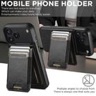 For iPhone 17 Pro Max Suteni H17 Oil Eax Leather MagSafe Detachable Wallet Phone Case(Black) - 3