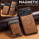 For iPhone 17 Pro Max Suteni H17 Oil Eax Leather MagSafe Detachable Wallet Phone Case(Brown) - 2