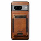 For Google Pixel 8 Suteni H17 Oil Eax Leather MagSafe Detachable Wallet Phone Case(Brown) - 1