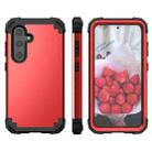 For Samsung Galaxy S24 5G 3 in 1 Silicone Hybrid PC Shockproof Phone Case(Red) - 1