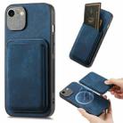 For iPhone 7 Plus / 8 Plus Retro Leather Card Bag Magnetic Phone Case(Blue) - 1